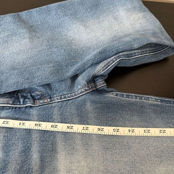 J Crew Classic Straight Jeans Womens Sz 26 Blue Distressed Denim Stretch Retro - Picture 14 of 14